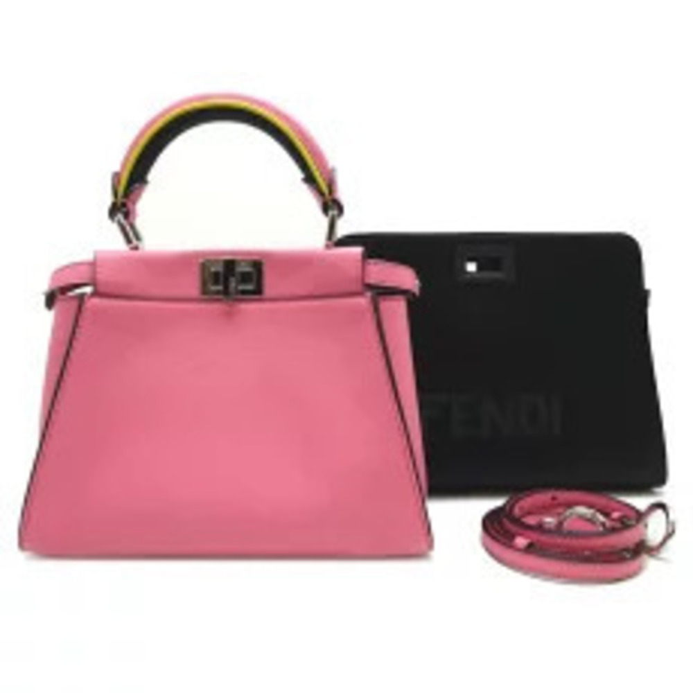 Fendi Peekaboo Iconic Handbag Nappa Leather Pink